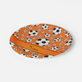 Individuelle Name mit Orangenbällchen Pappteller (Schrägansicht)