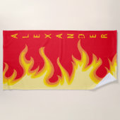 Individuelle Name mit rauchHot Flames Strandtuch (Vorderseite)