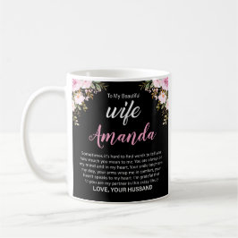 Individuelle Name mit rosa Rose-Meldung für die Eh Kaffeetasse