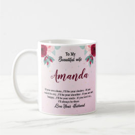 Individuelle Name mit Rote Rose-Meldung für Ehefra Kaffeetasse