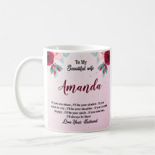 Individuelle Name mit Rote Rose-Meldung für Ehefra Kaffeetasse