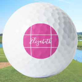 Individuelle Name mit schlichtem Rosa Golfball
