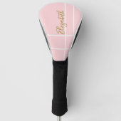Individuelle Name mit schlichter, rosa Farbe Golf Headcover (Vorderseite)