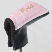 Individuelle Name mit schlichter, rosa Farbe Golf Headcover (3/4 Vorderseite)