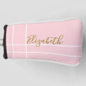 Individuelle Name mit schlichter, rosa Farbe Golf Headcover (Vorderseite)