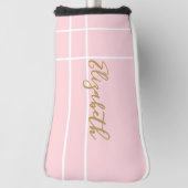 Individuelle Name mit schlichter, rosa Farbe Golf Headcover (Rotieren 90)