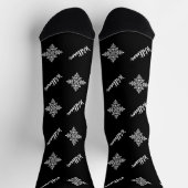 Individuelle Name mit Schneeflocken Schwarz & Weiß Socken (Oben)