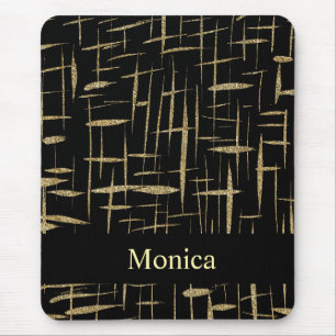 individuelle Name mit schwarzem und goldfarbenem G Mousepad