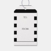 Individuelle Name mit schwarzem und weißem Streife Geschenkanhänger (Rückseite)