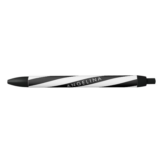 Individuelle Name mit schwarzem und weißem Streife Kugelschreiber (Vorderseite)