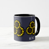Individuelle Name mit Sonnenblumen Tasse (VorderseiteRechts)