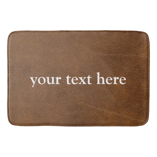 INDIVIDUELLE NAME MODERN BROWN LEATHER BADEMATTE (Vorderseite)