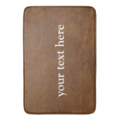 INDIVIDUELLE NAME MODERN BROWN LEATHER BADEMATTE (Vorderseite Vertikal)