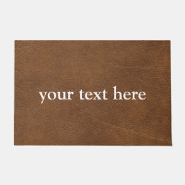 INDIVIDUELLE NAME MODERN BROWN LEDERTÜR MAG FUßMATTE