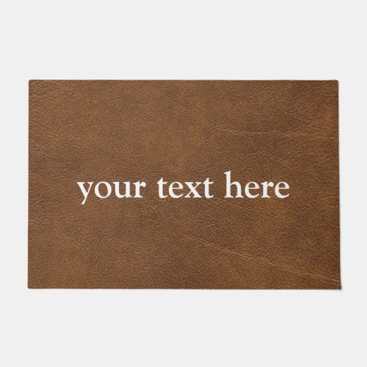 INDIVIDUELLE NAME MODERN BROWN LEDERTÜR MAG FUßMATTE (Vorderseite)