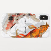 Individuelle Name| Modern Japanischer Koi Fisch Case-Mate iPhone Hülle (Rückseite (Horizontal))