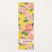Individuelle Name| Modern Peonings Floral Pattern Yogamatte (Vorderseite)
