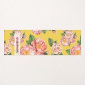 Individuelle Name| Modern Peonings Floral Pattern Yogamatte (Vorderseite (Horizontal))