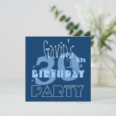 individuelle Name Moderne 30. Geburtstag Huesof Bl Einladung (Stehend Vorderseite)