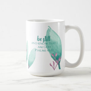 Individuelle Name Moderne Aquarellpsalmen 46: 10 V Kaffeetasse