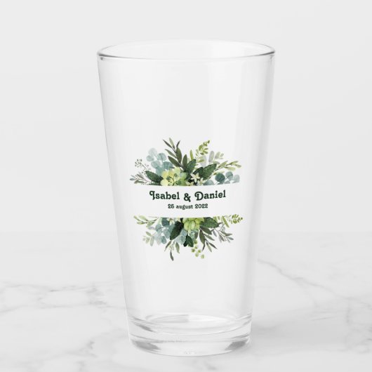 Individuelle Name Moderne florale Girl Kaffee Tass Glas (Vorderseite)