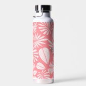 Individuelle Name Moderne Hochzeitsrosa und Weiß Trinkflasche (Rechts)