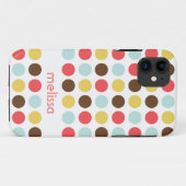 Individuelle Name Moderne Polka Dot farbige Muster Case-Mate iPhone Hülle (Rückseite (Horizontal))