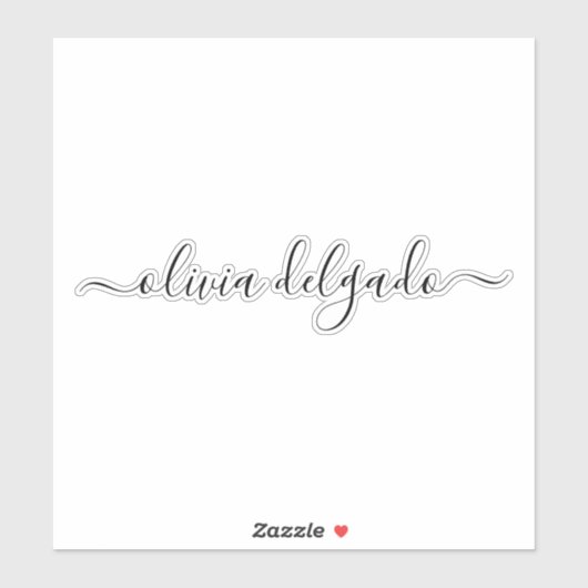 Individuelle Name Moderne Script Calligraphy Niedl Aufkleber (Blatt)