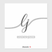 Individuelle Name Moderne Skriptinitialen - Notebo Aufkleber (Blatt)