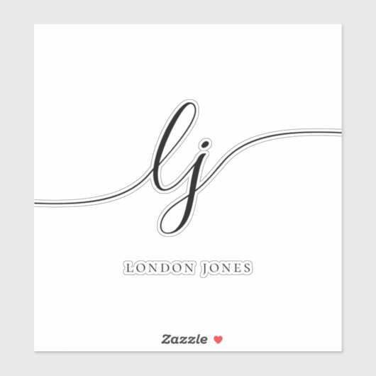 Individuelle Name Moderne Skriptinitialen - Notebo Aufkleber (Blatt)