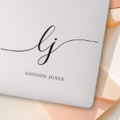 Individuelle Name Moderne Skriptinitialen - Notebo Aufkleber