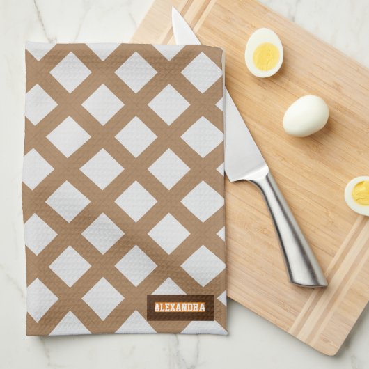 Individuelle Name Moderne trendige Muster weiß bra Geschirrtuch (Viertel Falte)