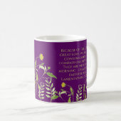 Individuelle Name Moderne Wildblume Aquarellschrif Kaffeetasse (VorderseiteRechts)