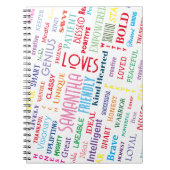 Individuelle Name Moderne Wortkunst ergänzen Ihre  Notizblock (Vorderseite)