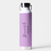 Individuelle Name Moderner Bachelor Lavender Lila Trinkflasche (Vorne)