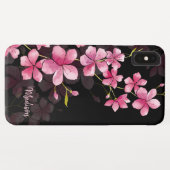 Individuelle Name| Modernes Blumenmuster Case-Mate iPhone Hülle (Rückseite (Horizontal))