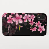 Individuelle Name| Modernes Blumenmuster Case-Mate iPhone Hülle (Rückseite (Horizontal))