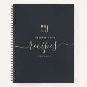 Individuelle Name Modernes, elegantes Skriptrezept Notizblock (Vorderseite)