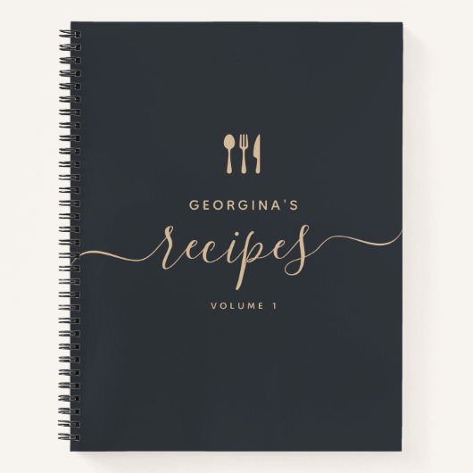 Individuelle Name Modernes, elegantes Skriptrezept Notizblock (Vorderseite)