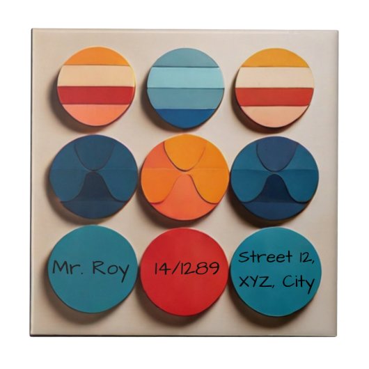 Individuelle Name Modernes geometrisches Muster de Fliese (Vorderseite)