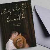 Individuelle Name Modernes Gold Foto Rette unser D Folieneinladung