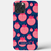 Individuelle Name Modernes Granatapfelmuster Case-Mate iPhone Hülle (Rückseite)