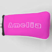 Individuelle Name Modernes Hot Pink Golf Headcover (Vorderseite)