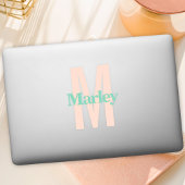 Individuelle Name Modernes Monogram Logo-Notebook Aufkleber