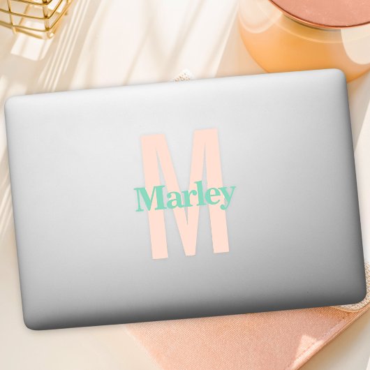 Individuelle Name Modernes Monogram Logo-Notebook Aufkleber