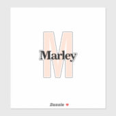 Individuelle Name Modernes Monogram Logo-Notebook Aufkleber (Blatt)