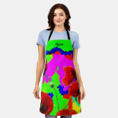 Individuelle Name Mohn Blume Farbige Künstlerische Schürze (Getragen)