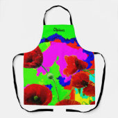 Individuelle Name Mohn Blume Farbige Künstlerische Schürze (Vorderseite)