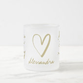 Individuelle Name Mommy Matcha Tea Goldenes Script Mattglastasse (Mittel)