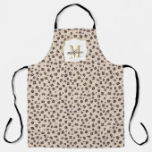 Individuelle Name Monogram Animal Print Script Adu Schürze (Vorderseite)